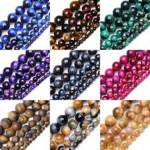 Großhandel AAA Naturstein Perlen Lila Tigerauge Perlen Stein Perlen 4mm 6mm 8mm 10mm 12mm für Schmuck Machen Armband Halskette