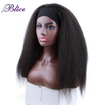 Blice Synthetic Wig Headband Women Wigs Kinky Straight Hair Extensions Glueless Elastic Scarf Wigs For African American Women