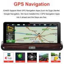 Navigazione GPS per auto da 7 pollici 4G Android 5.0 DVR Telecamera WiFi Bluetooth FHD 1080P 1G RAM 16G Rom Telecamera retrovisiva a doppio obiettivo con mappa