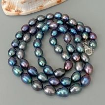 Y·YING  Freshwater Black Pearl Long Necklace 32.5"