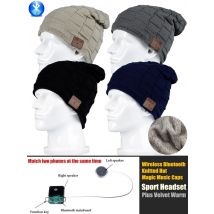 Unisex Outdoor Sport Wireless Bluetooth-Compatible Earphone Knitted Hat Stereo Magic Music Headband Cap Headphone for SmartPhone