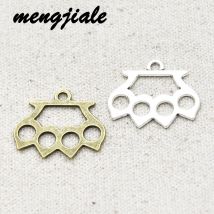 15 stücke Großhandel Zwei Farbe Schlagring Charms Legierung Metall Anhänger Für DIY Handgemachten Schmuck Zubehör Machen 28*24mm