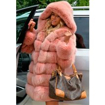 Fengguilai Mode Luxus gefälschte Pelz Mantel Frauen 80 CM Lange Natürliche Fuchs Pelz Jacke Mit