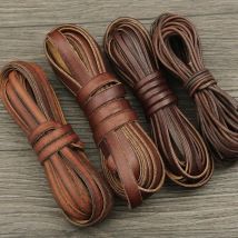 2 m Retro-Echtlederband, 1,5–10 mm, runder/flacher Strang, Rindsleder-Seil, Makramee-Schnur, Armbänder, geflochten, DIY-Bekleidung, Nähen