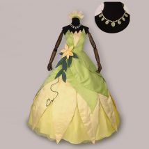 Die Prinzessin und der Frosch cosplay kostüm erwachsene prinzessin tiana kleid frauen Halloween kostüm lange grün Party kleider