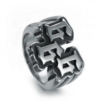 Herren-Punk-Ring aus Edelstahl, digitaler 666-Ring aus Titanstahl, Schmuck