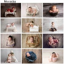 Mocsicka Holzbrett Boden Tapete Fotografie Hintergrund Kind Photobooth Prop Studio Hintergrund Neugeborenen Baby Portrait Photozone