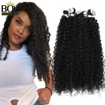 BOL Synthetische Haarwebart Jerry Lockiges Haar Bundles 3/6/9 teile/los Natürliche Schwarz Weiche Lange Haar Extensions für Frauen Täglichen Gebrauch