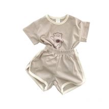 MILANCEL Summer Infant Baby Bear Print T-shirt and Shorts Suits Cotton Toddler Set Casual Infant Clothes