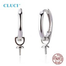 CLUCI 3 pairs 925 Sterling Silver Girls Earrings Pearl Earring Hook Fittings Casual Earrings for Women SE163SB
