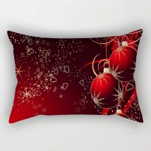 Christmas Red Cushion 30X50 Elk Tree Balloons Pillow Decorative Sofa Home Decoration Decor Cushions Customized