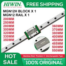 Edelstahl HIWIN MGN12 Linear Schiene 280 300 320 330 350 370 380 400 450 500 550mm MGN12 Linear guide + MGN12H Slider Block