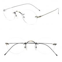 Reinem Titan Luxus Randlose Unisex Steve Jobs Lesebrille + 25 + 50 + 75 + 100 + 125 + 150 + 175 +