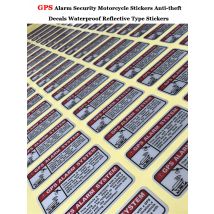 2pcs /Set Car Decals Warning Letters GPS Alarm Security Motorcycle Stickers Anti-theft Decals Waterproof Reflective Type Sticker