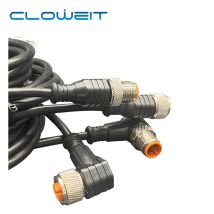 Cloweit M12 3 4 5 8 Pins PVC LED IP67 Sensorkabelanschluss Typ A Buchsenstecker 2 m wasserdicht männlich und weiblich gerader Winkel