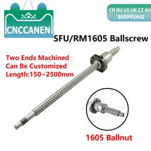 Ball Schraube C7 SFU1605 150mm 200mm 300mm 500 mm 1150mm 1550mm Mit Einzel Ballnut BK/BF12 RM1605 Kugelumlaufspindel Ende Bearbeitet Für CNC