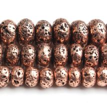6/8/10 mm natürliche rote Kupfer-Hämatit-Steinperlen, Rondelle-Abstandsperlen für Accessoires, Schmuckherstellung, DIY, 15''