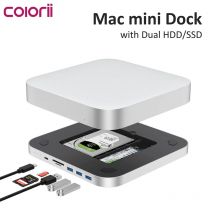 Colorii usb c hub für mac mini m1/m2 mit hdd gehäuse 2,5 sata nvme m.2 ssd hdd fall zu usb c gen 2 sd/tf docking station