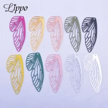 30 Stück AB6164 20*51mm Messing Flügel Charms DIY Ohrring Anschlüsse Anhänger Hängende Schmuck Dekoration