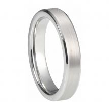 4mm Silvery Tungsten Carbide Wedding Rings For Women  Anniversary Jewelry Pinky Ring Beveled Edges Brushed Surface Comfort Fit