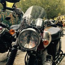 Motorrad Windschutzscheibe Für 1999 - 2018 2019 2020 Kawasaki W800 W650 W 800 650 Windschutz Bildschirm Halterung Scheinwerfer Montieren Grau