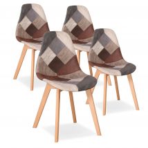 EGOONM 4er-Set nordischer Esszimmerstühle im mittelalterlichen Stil mit Beinen aus Buchenholz,