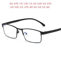 Herren Business 1,56 Asphärische Rezept Brillen Frauen Retro Metall Platz Kurzsichtig Brille Dioptrien 0-0,5-0,75 Zu-6,0