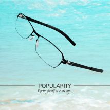 Ultraleichte schraubenlose quadratische Brillengestelle für Herren, Lesebrille, Schwarz, cooler Stil, Deutschland, Markendesign, Edelstahl, Metall