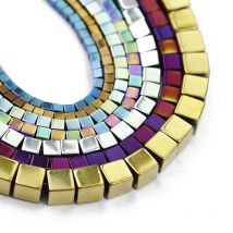 Natürliche Stein Cube Platz Gold Farbe Hämatit 2/3/4/6MM Spacer Lose Perlen Für Schmuck die DIY Armband Halskette Zubehör