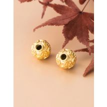 MEETSOFT Classic 925 Sterling Silver Round Gold Chinese elements Space charms Beads Cameo Handmade Gift Of DIY Jewelry Accessory