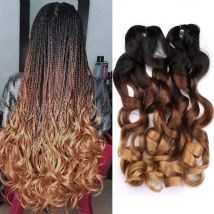 Estensioni sintetiche dei capelli intrecciati a onda sciolta Riccioli a spirale Capelli all'uncinetto Riccioli francesi pre allungati Trecce Ombre Capelli per le donne