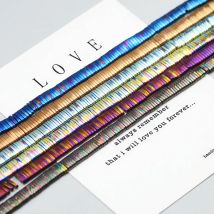 WLYeeS 5x1mm 2 Loch Gold Farbe Lila Hämatit Perlen Natürliche Stein Spacer Lose Perlen Für Schmuck Armband, der DIY Zubehör