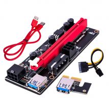 Neueste VER009 USB 3.0 PCI-E Riser VER 009S Express 1X 4x 8x 16x Extender Riser Adapterkarte mit SATA 15pin auf 6 pin Stromkabel