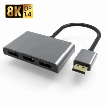 8K Displayport zu 3 Displayport splitter MST Hub Multi Monitor splitter 3 DP Monitor Setup (MSTDP123DP) für computer-Display