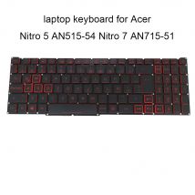 LA Französische AZERTY-Tastatur mit Hintergrundbeleuchtung für Acer Nitro 5 AN515 54 557H AN517 AN715-51 lateinisch-spanische Tastaturen SP ES Rot LG5P-N90BRL