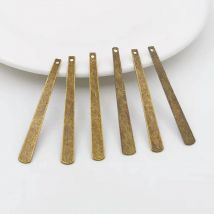 30pcs/lot 48*5mm Antique bronze Metal Filigree Flowers Slice Long Strip Charms base Setting Jewelry DIY Component Making