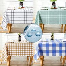 Kunststoff PVC Dicke Rechteckige Gitter Gedruckt Tischdecke Wasserdicht Öldicht Home Küche Esstisch Colth Abdeckung Matte Wachstuch Waschen
