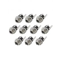 10Pcs 5.5x2.1mm DC Power Female Jack Panel Mount Terminal 3 Pin 5.5 * 2.1mm DC Power Socket Supply Electrical Connector DC-025M