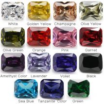 1 STÜCKE Pro Farben Insgesamt 15 stücke Größe 4x6mm ~ 10x12mm Octangle Form Lose zirkonia Stein
