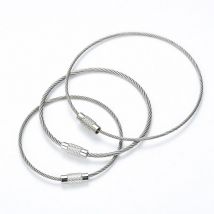 10/30 cm EDC Schlüsselanhänger Tag Seil Edelstahl Farbe Draht Kabel Schleife Schraubverschluss Gadget Ring Schlüsselanhänger Kreis Camp Hängewerkzeug