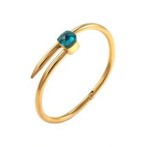 Stainless Steel Gold Color Crystal Bracelets Luxury Brand Stylish Screws Bangle for Women Girl Decoration Jewelry Accessory Gift