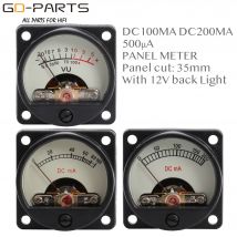 35mm DC100mA DC200mA 500UA VU Panel Meter Ampere Meter Mit 12V Warme Hintergrundbeleuchtung Für Vintage 300B KT88 EL34 211 845 rohr AMP DIY