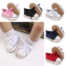 Neue Frühling und Herbst lässig süße Jungen und Mädchen feste Segeltuchs chuhe 0-18 Monate Gummis ohlen rutsch feste Schuhe erstes Gehen