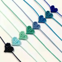 Handarbeit Hand Stricken Pfirsich Hohl Herz-Förmigen Glück Rote Seil Armband Einstellbar Frauen Bestie Charme Paar Liebhaber Geschenk