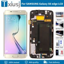 Super AMOLED For SAMSUNG Galaxy S6 edge LCD Display Touch Screen Digitizer G925 G925I G925F Touch Screen Repair Parts with Frame