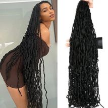 Faux Locs Häkelhaar 18 24 36 Zoll Faux Locs Häkelzöpfe Cheveux Synthetisches lockiges Haar Soft Locs Meche Pour Häkelzopf