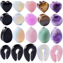 2 stücke Stein Ohr Messgeräte Ohr Gewicht Ohr Expander Ohr Stecker Flesh Tunnel Ohr Bahre Ohrringe Lappen Frauen Männer Körper piercing Schmuck