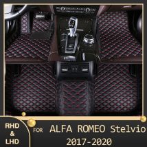 MIDOON Auto-Fußmatten für Alfa Romeo Stelvio 2017 2018 2019 2020, individuelle Auto-Fußpolster,
