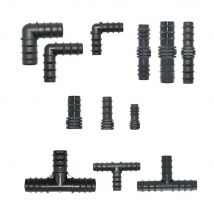 16mm 20mm 25mm PE Pipe Barb Connectors Tee Elbow Repair End Plug 1/2 3/4" Garden Water Drip Irrigation Pipe Connector Joints 4PC