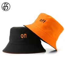 FS Luxury Orange Golf Bucket Hat For Men Double-sided Cotton Women Hip Hop Panama Cap Summer Sunshade Fisherman Hats Bob Homme